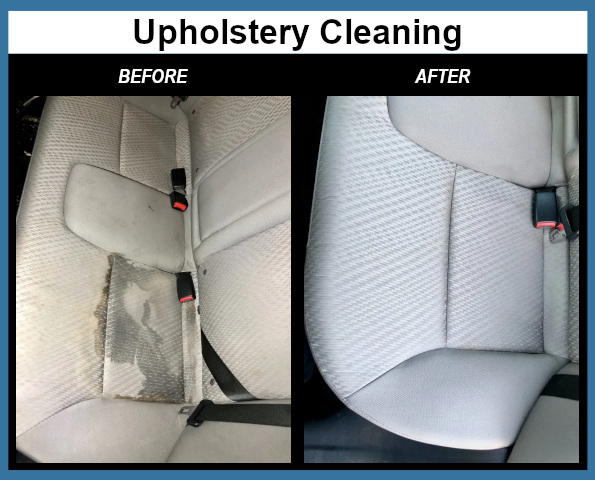Before and after of upholstery cleaning.